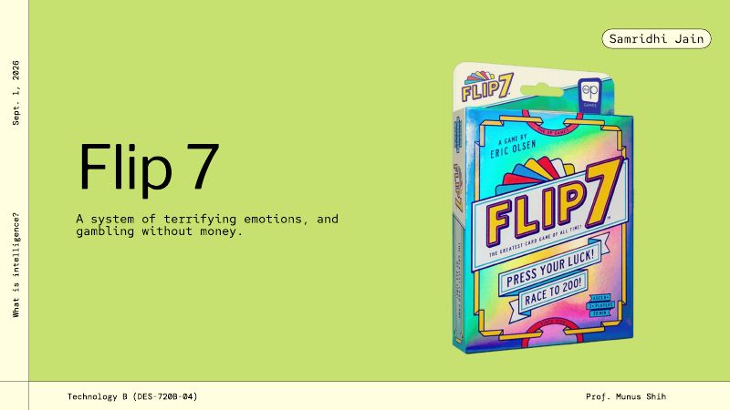 Brief introduction to the system I chose: the Flip 7 card game and its mechanics.